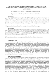 efecto del pretratamiento térmico y de la temperatura de incubación