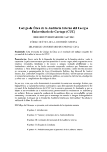 Código de Ética de la Auditoría Interna del Colegio Universitario de