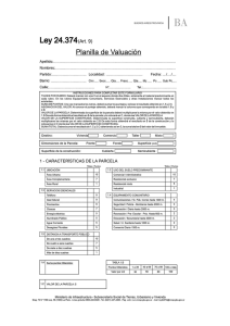 Nueva Planilla de Valuación para la regularización dominial