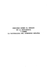 DISCURSO SOBRE EL ORIGEN DE LA MONARQUIA Y SOBRE LA