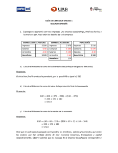 GUÍA DE EJERCICIOS UNIDAD 1 MACROECONOMÍA 1. Suponga