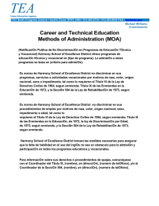 Career and Technical Education Methods of Administration (MOA)