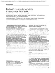 Disfunción ventricular transitoria o síndrome de Tako-Tsubo
