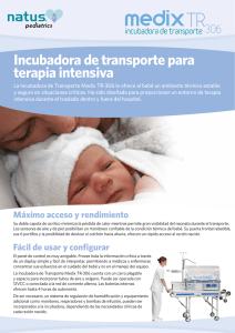 Incubadora de transporte para terapia intensiva