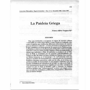 La Paideia Griega - Revistas científicas Pontifica Universidad