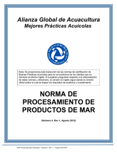 norma de procesamiento de productos de mar
