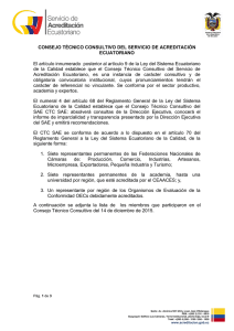 Consejo Consultivo 2015 - Servicio de Acreditación Ecuatoriano