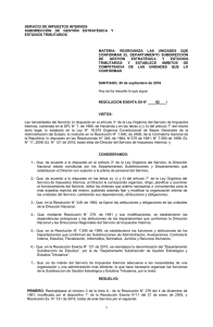 Resolución Exenta SII N°125 del 19 de Octubre del 2006
