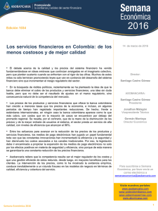 Los servicios financieros en Colombia: de los menos costosos y de