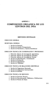 COMPOSICION ORGANICA DE LOS CENTROS DEL INIA