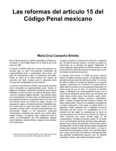 Las reformas del artículo 15 del Código Penal mexicano María Cruz