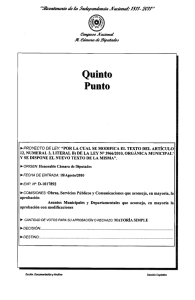 PROYECTO DE LEY: “POR LA CUAL SE MODIFICA EL TEX:I`O DEL