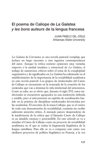 El poema de Calíope de La Galatea y - transitions: journal of franco