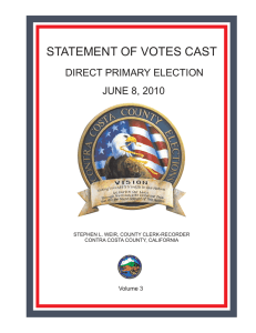 STATEMENT OF VOTES CAST - Contra Costa County Elections