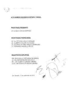 acta numero doscientos setenta y nueve. magistrado presidente