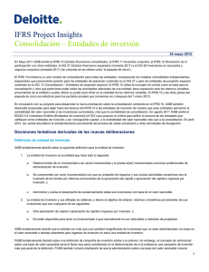 IFRS Project Insights Consolidación – Entidades de inversión