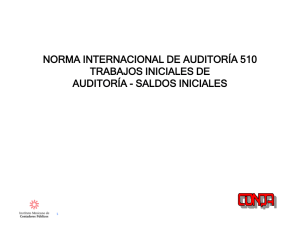 Norma Internacional de Auditoría 510