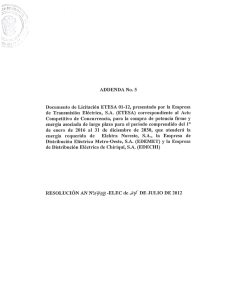 Page 1 ADDENDA NO, 5 Documento de Licitación ETESA 01