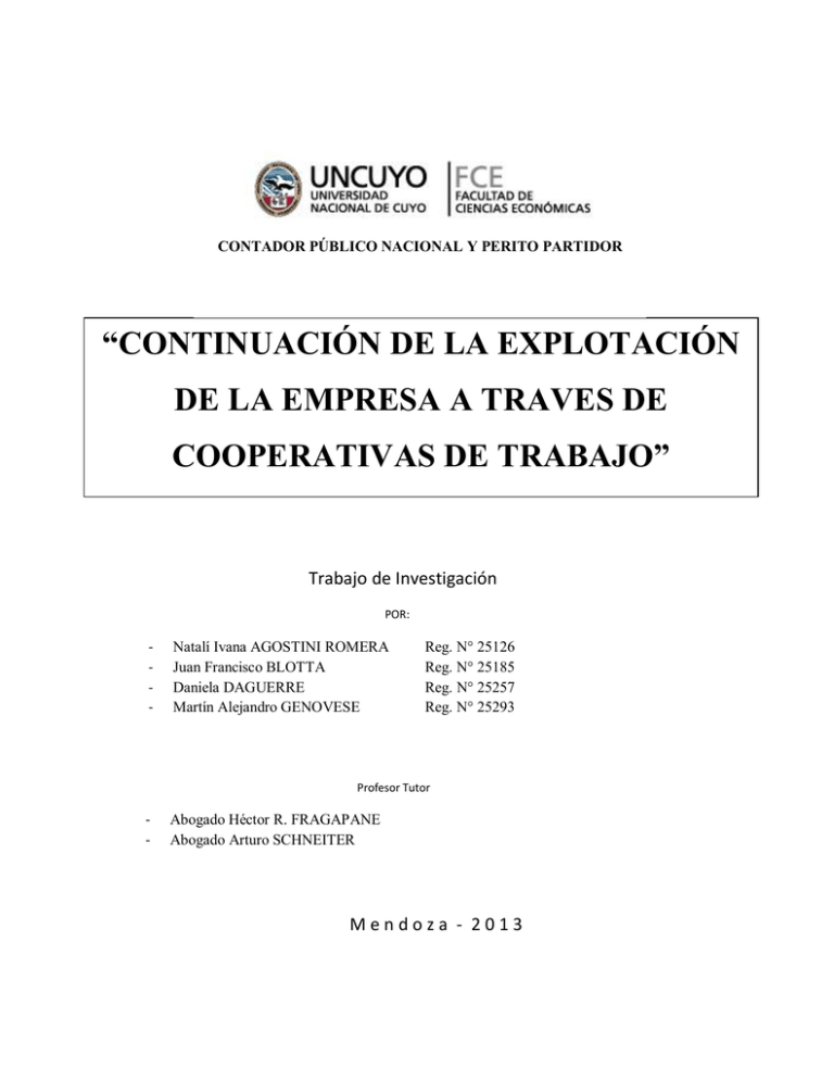 Continuaci n De La Explotaci n De La Empresa A Traves De
