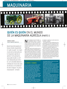 ¿ Quién es quién en el mundo de la maquinaria agrícola?(Parte I)