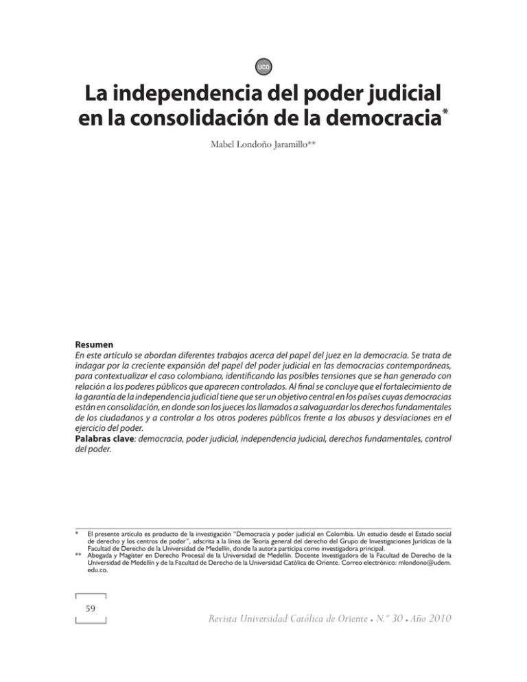 La Independencia Del Poder Judicial En La Consolidación De La