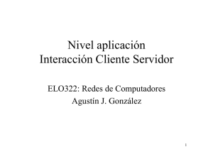 Nivel aplicación Interacción Cliente Servidor
