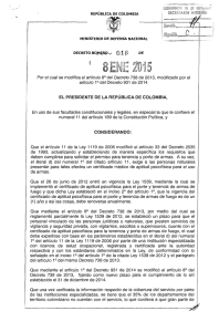 decreto 018 del 08 de enero de 2015