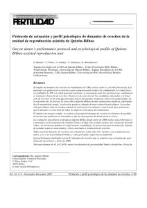 Protocolo de actuación y perfil psicológico de donantes de ovocitos