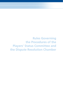 Rules Governing the Procedures of the Players` Status