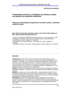 Propiedades químicas y biológicas de Arbutus unedo: una planta
