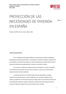 PROYECCIÓN DE LAS NECESIDADES DE VIVIENDA EN ESPAÑA