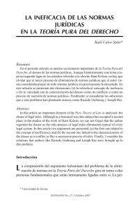 La ineficacia de las normas jurídicas en la Teoría Pura del Derecho