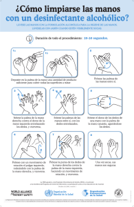 Como limpiarse las manos con un desinfectante