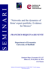 “Networks and the dynamics of firms` export portfolio: Evidence for