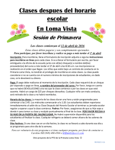 Clases despues del horario escolar En Loma Vista Sesi&oacute;n de