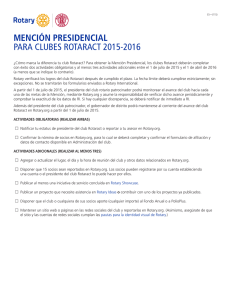 Mención Presidencial para Clubes Rotaract