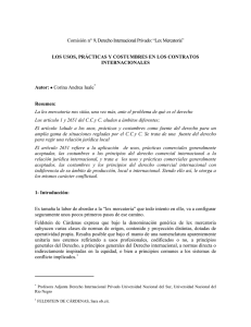 Comisión n° 9, Derecho Internacional Privado: “Lex Mercatoria” LOS