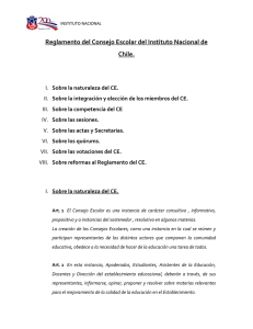 Reglamento del Consejo Escolar del Instituto Nacional de Chile.