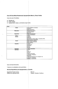 Zona E2 Zona Mixta Residencial, Equipamiento Menor y Áreas Verdes