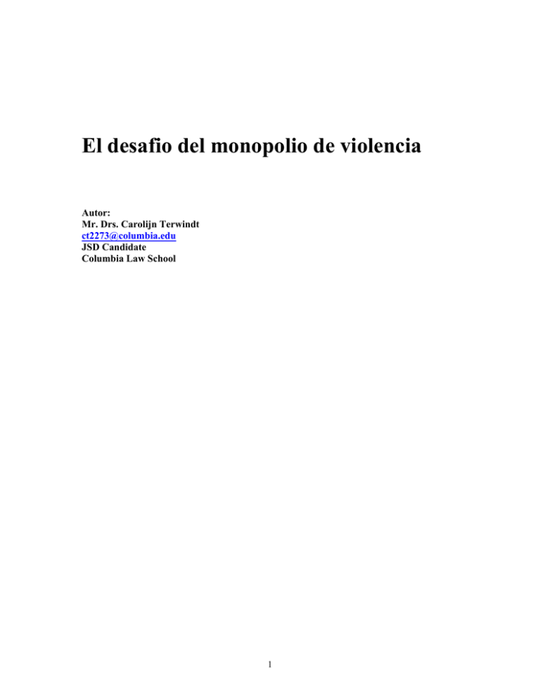 El Desafio Del Monopolio De Violencia E