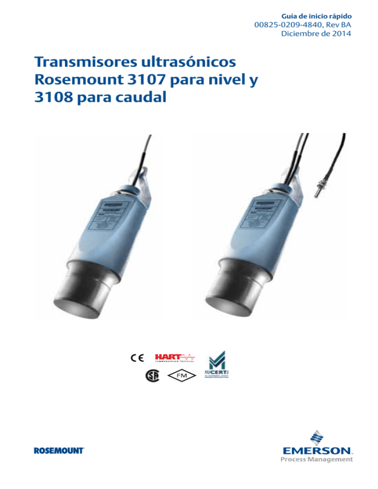 Transmisores Ultrasónicos Rosemount 3107 Para Nivel Y 3108 Para