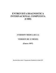ENTREVISTA DIAGNOSTICA INTERNACIONAL COMPUESTA (CIDI)