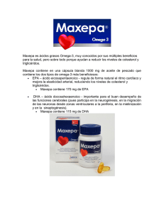 Maxepa contiene en una cápsula blanda 1000 mg