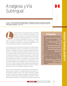 Analgesia y Vía Sublingual