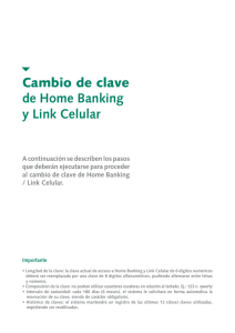 Cambio de clave de Home Banking y Link Celular