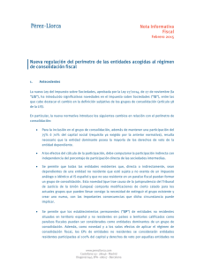 Nota Informativa Fiscal Nueva regulación del - Pérez