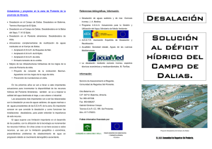 Desalación Solución al déficit hídrico del Campo de Dalias.