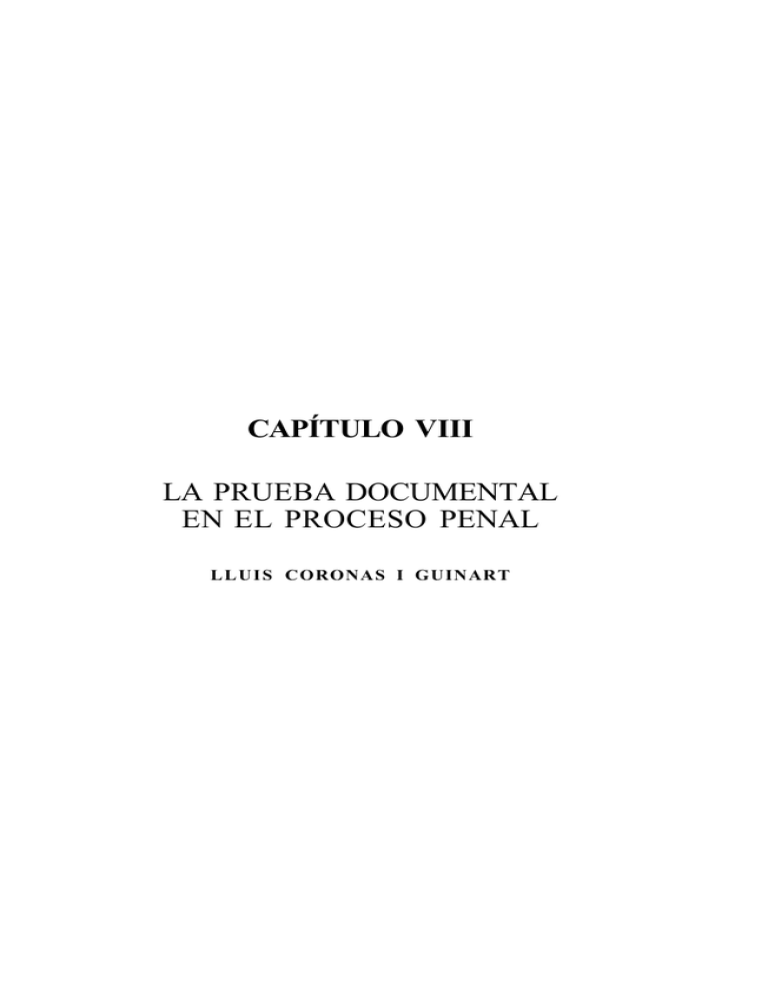 CapÍtulo Viii La Prueba Documental En El Proceso Penal 0656