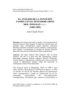 El análisis de la intuición taoísta en el pensador chino Mou