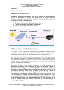 Capítulo 1 Celdas Fotovoltaicas 1.1 Sistema de Generación Solar